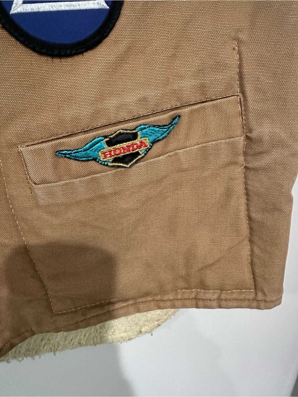 VTG Carhartt Union Made USA Duck Vest Large Sherpa Lined Biker Jesus Army - Picture 6 of 15